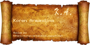 Koren Armandina névjegykártya